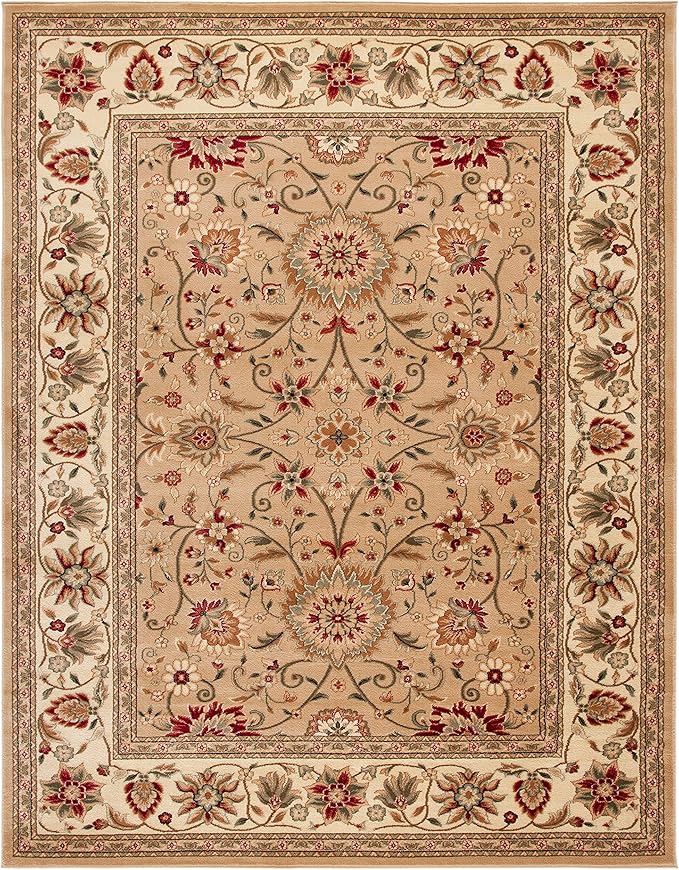 SAFAVIEH Lyndhurst Collection Area Rug - 8' x 10', Beige & Ivory, Traditional Oriental Design, Non-Shedding & Easy Care, Ideal for High Traffic Areas in Living Room, Bedroom (LNH212D)