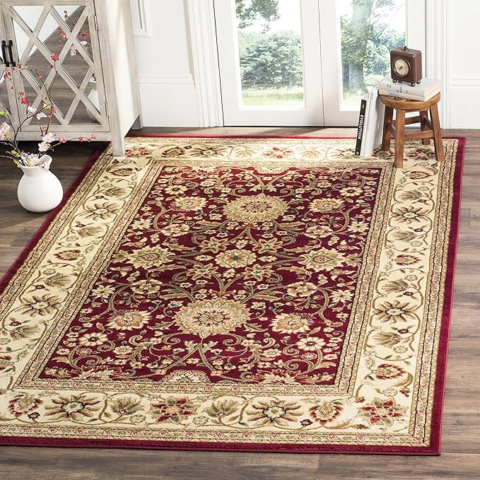 SAFAVIEH Lyndhurst Collection Accent Rug - 3'3" x 5'3", Red & Ivory, Traditional Oriental Design, Non-Shedding & Easy Care, Ideal for High Traffic Areas in Entryway, Living Room, Bedroom (LNH212F)