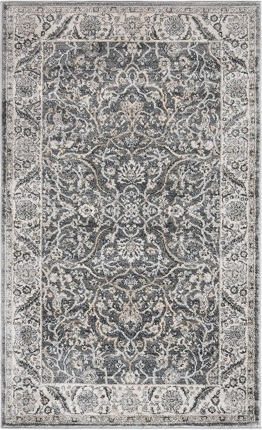 SAFAVIEH Isabella Collection Accent Rug - 2'2" x 5', Grey & Dark Grey, Oriental Design, Non-Shedding & Easy Care, Ideal for High Traffic Areas in Entryway, Living Room, Bedroom (ISA912H)