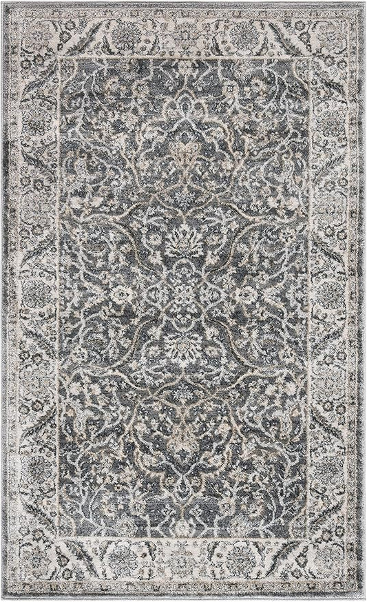 SAFAVIEH Isabella Collection Accent Rug - 2'2" x 5', Grey & Dark Grey, Oriental Design, Non-Shedding & Easy Care, Ideal for High Traffic Areas in Entryway, Living Room, Bedroom (ISA912H)