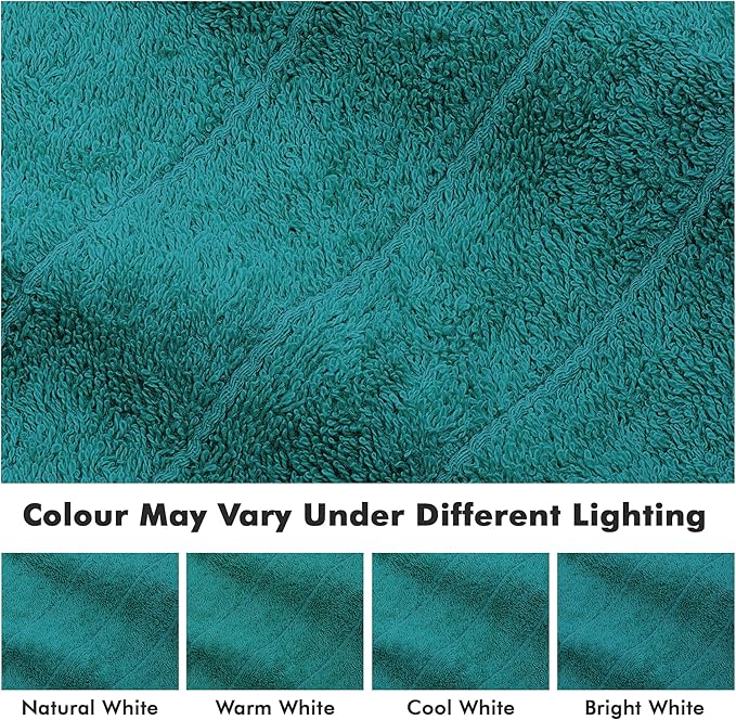 Bath Towels Set of 8 – 100% Cotton (Teal) Bathroom Towel Set Bale Includes 2 Bath, 2 Hand, 4 Face Towels – Soft, Absorbent & Quick Dry Towel for Bathroom, Spa, Kitchen, Hotel Use