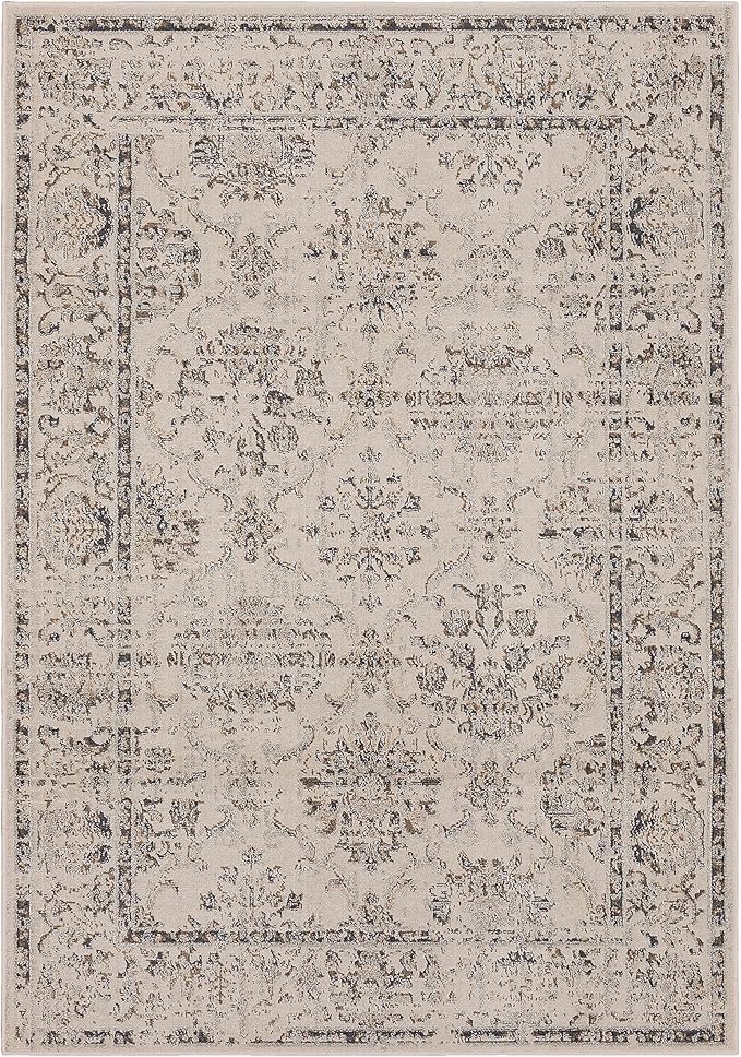 Mohawk Home Kinston Traditional Ornamental Beige 3' x 5' Area Rug Perfect for Kitchen, Living Room, Dining Room