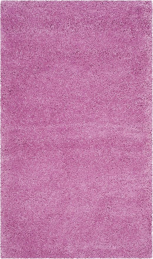SAFAVIEH Santa Monica Shag Collection 4' x 6' Pink SGN725 Solid Non-Shedding Living Room Bedroom Dining Room Entryway Plush 2-inch Thick Area Rug