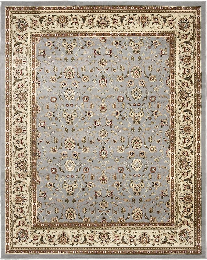 SAFAVIEH Lyndhurst Collection Area Rug - 8' x 10', Light Blue & Ivory, Traditional Oriental Design, Non-Shedding & Easy Care, Ideal for High Traffic Areas in Living Room, Bedroom (LNH312B)