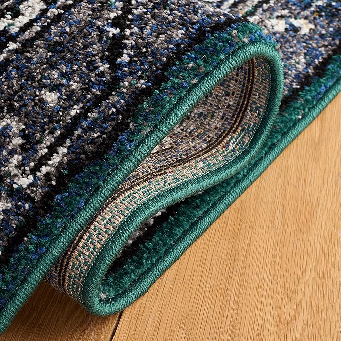 SAFAVIEH Vintage Hamadan Collection Runner Rug - 2'3" x 8', Green & Black, Traditional Oriental Design, Non-Shedding & Easy Care, Ideal for High Traffic Areas in Living Room, Bedroom (VTH204Y)