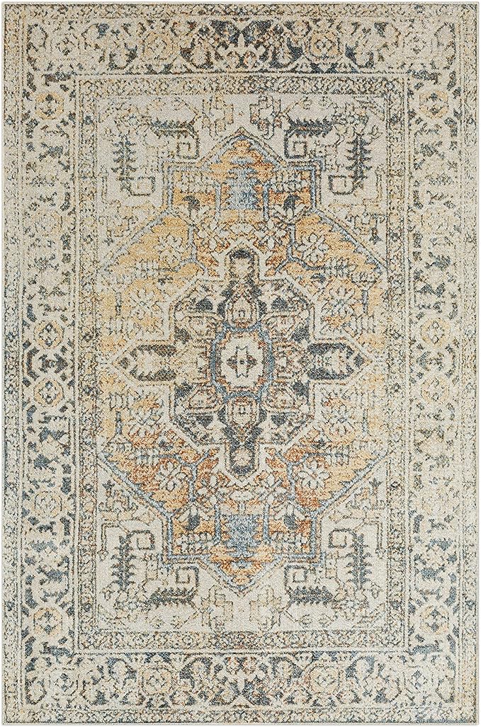 Mohawk Home Nyx Floral Ornamental Cream 2' x 2' 11" Area Rug Perfect for Living Room, Dining Room, Office