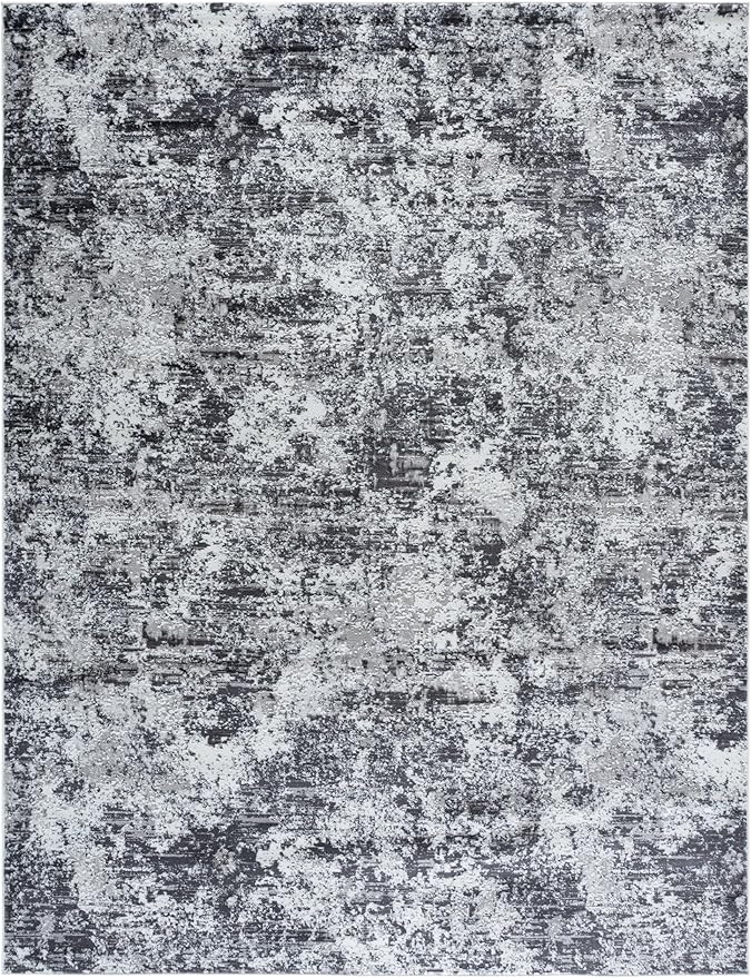 SAFAVIEH Area Rug 8x10 - Amelia Collection - Large - Charcoal & Ivory, Modern Design, Non-Shedding & Easy Cleaning, Ideal for Living Room, Bedroom, Office, Dining Space (ALA705H)
