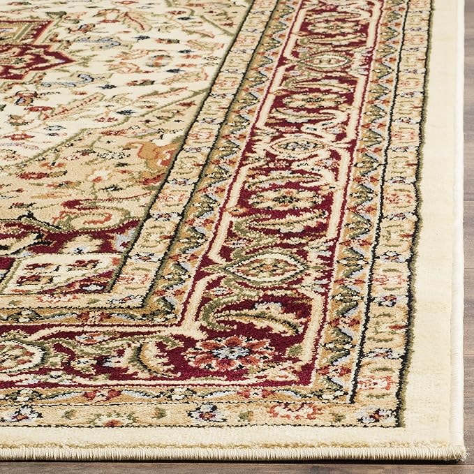 SAFAVIEH Lyndhurst Collection X-Large Area Rug - 12' x 18', Ivory & Red, Traditional Oriental Design, Non-Shedding & Easy Care, Ideal for High Traffic Areas in Living Room, Bedroom (LNH330A)