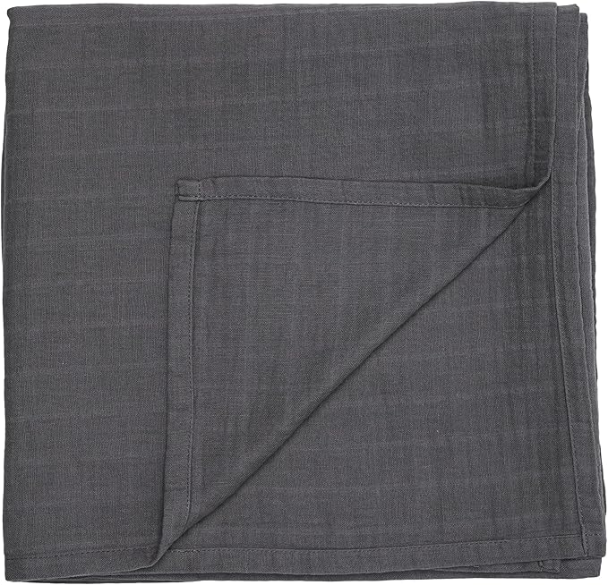 Baby Swaddle – Organic Cotton Muslin Baby Swaddles for Newborns 47” x 47” (Soft Grey)