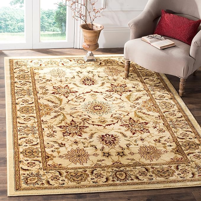 SAFAVIEH Lyndhurst Collection Area Rug - 9' x 12', Ivory & Ivory, Traditional Oriental Design, Non-Shedding & Easy Care, Ideal for High Traffic Areas in Living Room, Bedroom (LNH216A)