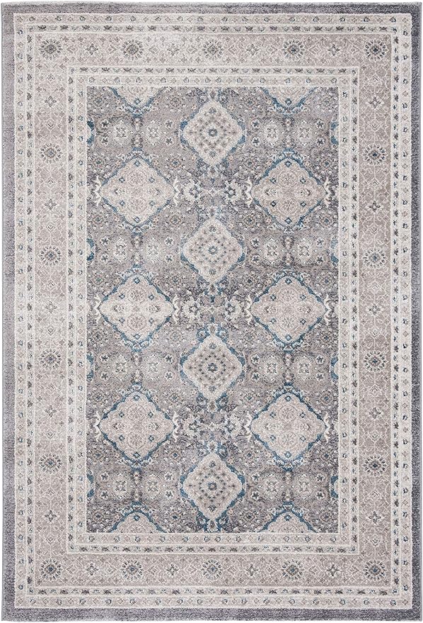 SAFAVIEH Sofia Collection Area Rug - 6'7" x 9'2", Light Grey & Beige, Vintage Oriental Distressed Design, Non-Shedding & Easy Care, Ideal for High Traffic Areas in Living Room, Bedroom (SOF366B)