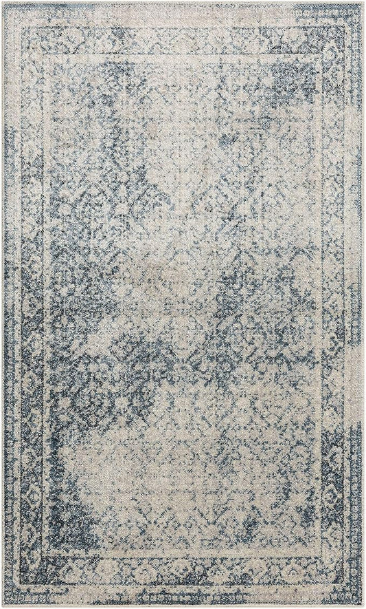 Mohawk Home Cassandra Abstract Ornamental Denim Blue 7' 10" x 10' Area Rug Perfect for Living Room, Dining Room, Office
