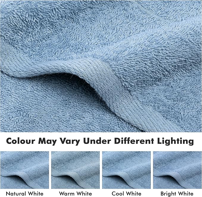 100% Cotton Hand Towels for Bathroom – Soft & Absorbent Towel Set– Pack of 6 Small Towel (34x20in) – Quick Dry Luxury Cotton Hand Towels – Sky Blue