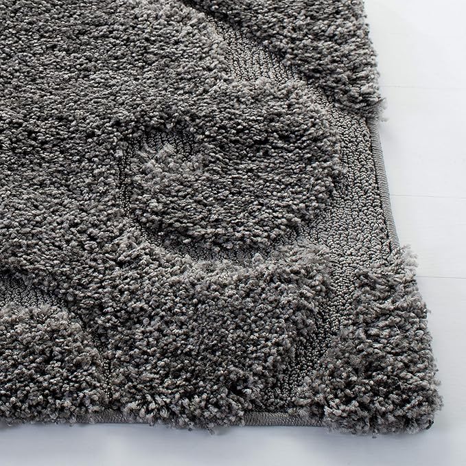 SAFAVIEH Florida Shag Collection Area Rug - 6' x 9', Grey, Scroll Design, Non-Shedding & Easy to Clean, High-Low Plush Pile, Ideal for Living Room, Bedroom, Dining Space (SG455-8013)