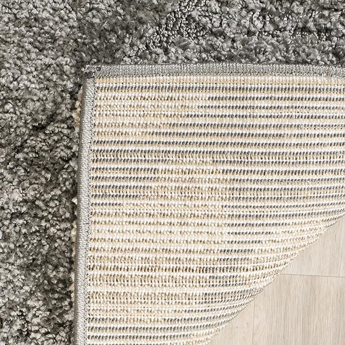 SAFAVIEH Florida Shag Collection Accent Rug - 4' x 6', Grey & Beige, Floral Design, Non-Shedding & Easy Care, 1.2-inch Thick Ideal for High Traffic Areas in Entryway, Living Room, Bedroom (SG464-8013)
