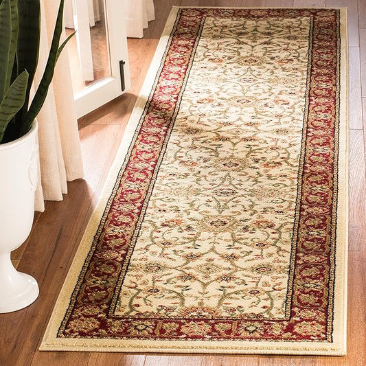 SAFAVIEH Lyndhurst Collection Runner Rug - 2'3" x 10', Ivory & Red, Traditional Oriental Design, Non-Shedding & Easy Care, Ideal for High Traffic Areas in Living Room, Bedroom (LNH212K)