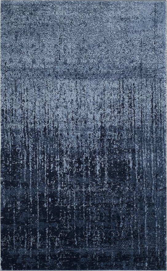 SAFAVIEH Retro Collection Accent Rug - 4' x 6', Light Blue & Blue, Modern Abstract Design, Non-Shedding & Easy Care, Ideal for High Traffic Areas in Entryway, Living Room, Bedroom (RET2770-6065)