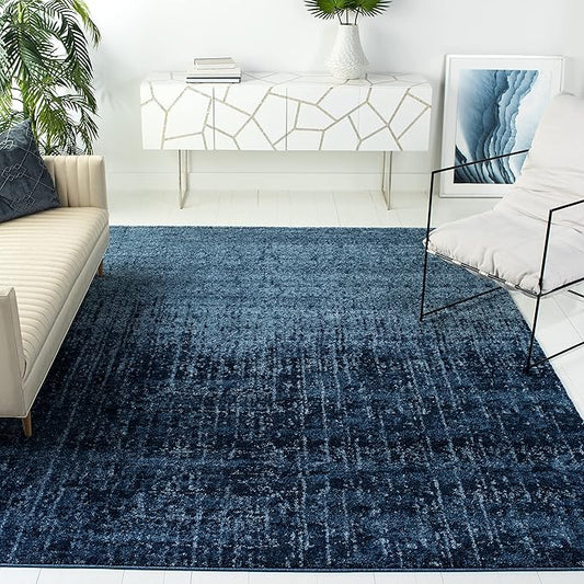 SAFAVIEH Retro Collection Area Rug - 10' x 14', Light Blue & Blue, Modern Abstract Design, Non-Shedding & Easy Care, Ideal for High Traffic Areas in Living Room, Bedroom (RET2770-6065)