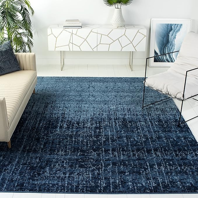 SAFAVIEH Area Rug 8x10 - Retro Collection - Large - Light Blue & Blue, Modern Abstract Design, Non-Shedding & Easy Cleaning, Ideal for Living Room, Bedroom, Office, Dining Space (RET2770-6065)