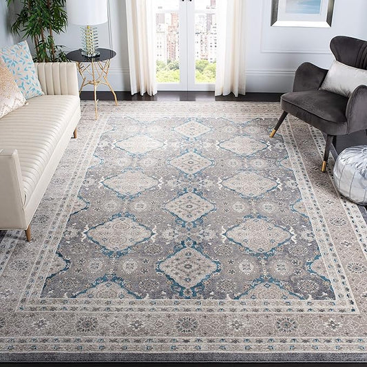 SAFAVIEH Sofia Collection X-Large Area Rug - 11' x 15', Light Grey & Beige, Vintage Oriental Distressed Design, Non-Shedding & Easy Care, Ideal for High Traffic Areas in Living Room, Bedroom (SOF366B)