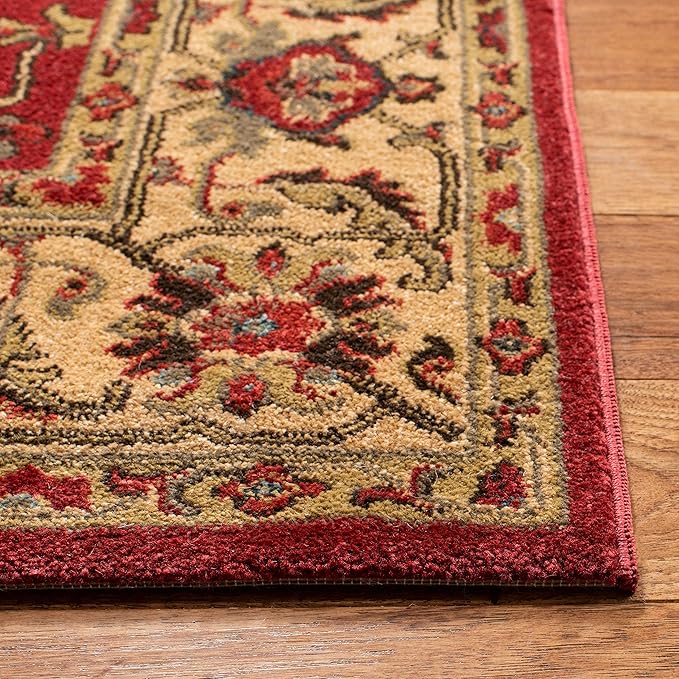 SAFAVIEH Mahal Collection 9' x 12' Red Beige MAH693Q Traditional Oriental Non-Shedding Living Room Bedroom Dining Home Office Area Rug
