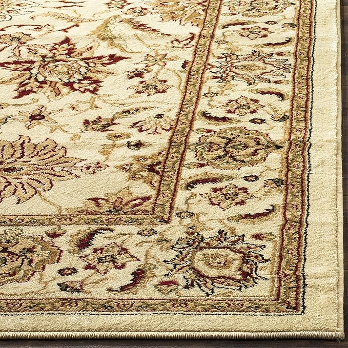 SAFAVIEH Lyndhurst Collection Area Rug - 8' Square, Ivory & Ivory, Traditional Oriental Design, Non-Shedding & Easy Care, Ideal for High Traffic Areas in Living Room, Bedroom (LNH216A)