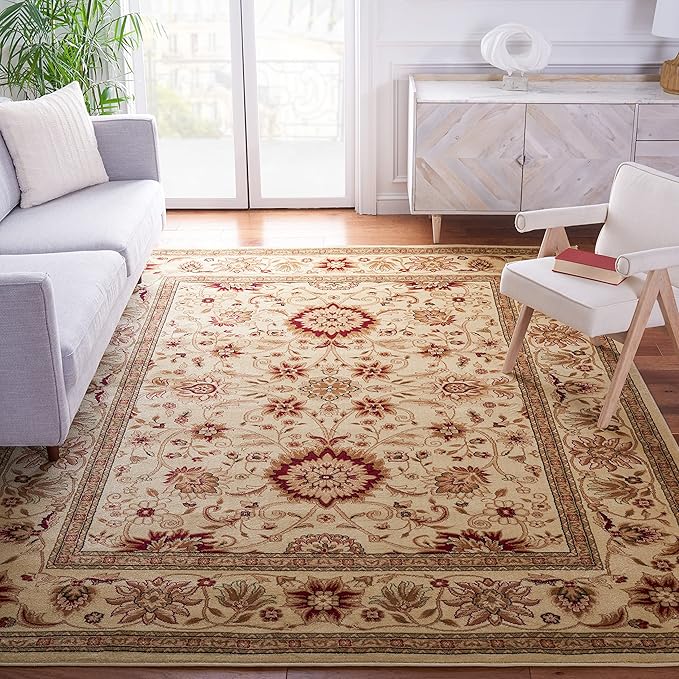SAFAVIEH Lyndhurst Collection Area Rug - 10' x 14', Ivory & Ivory, Traditional Oriental Design, Non-Shedding & Easy Care, Ideal for High Traffic Areas in Living Room, Bedroom (LNH212L)