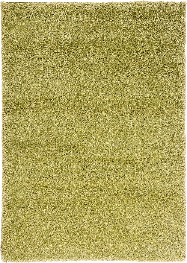 SAFAVIEH Santa Monica Shag Collection 5'3" x 7'6" Green SGN725 Solid Non-Shedding Living Room Bedroom Dining Room Entryway Plush 2-inch Thick Area Rug