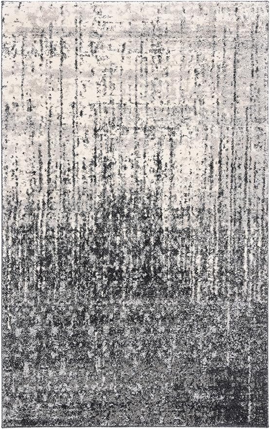 SAFAVIEH Retro Collection Area Rug - 6' x 9', Black & Light Grey, Modern Abstract Design, Non-Shedding & Easy Care, Ideal for High Traffic Areas in Living Room, Bedroom (RET2770-9079)