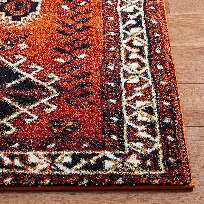 SAFAVIEH Vintage Hamadan Collection Accent Rug - 4' x 6', Orange & Red, Oriental Persian Design, Non-Shedding & Easy Care, Ideal for High Traffic Areas in Entryway, Living Room, Bedroom (VTH293P)