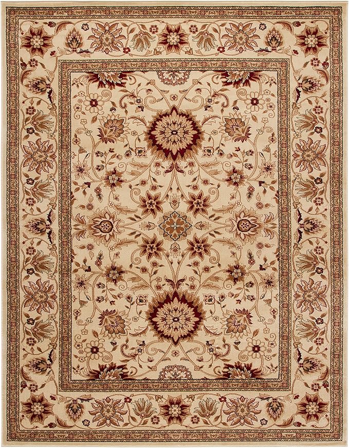 SAFAVIEH Lyndhurst Collection Area Rug - 10' x 14', Ivory & Ivory, Traditional Oriental Design, Non-Shedding & Easy Care, Ideal for High Traffic Areas in Living Room, Bedroom (LNH212L)