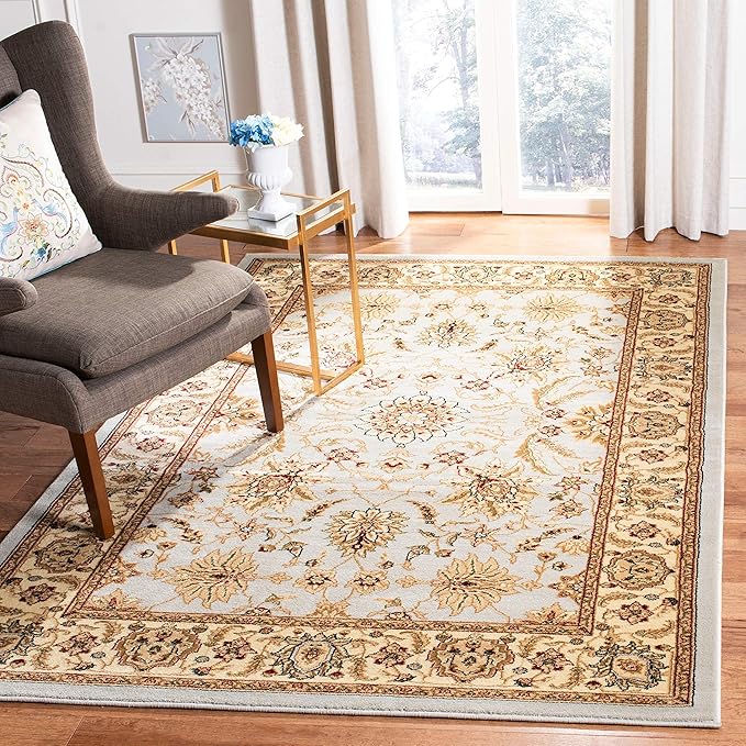SAFAVIEH Lyndhurst Collection Area Rug - 8' x 11', Ivory & Ivory, Traditional Oriental Design, Non-Shedding & Easy Care, Ideal for High Traffic Areas in Living Room, Bedroom (LNH216A)