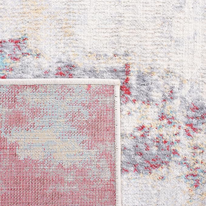 SAFAVIEH Jasper Collection Accent Rug - 4' x 6', Red & Ivory, Modern Abstract Design, Non-Shedding & Easy Care, Ideal for High Traffic Areas in Entryway, Living Room, Bedroom (JSP101Q)