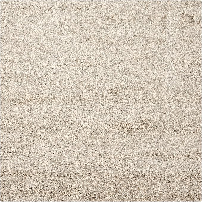 SAFAVIEH Santa Monica Shag Collection Area Rug - 4' Square, Beige, Non-Shedding & Easy Cleaning, Plush Thick Pile, Ideal for Living Room, Bedroom, Dining Space (SGN725-1313)