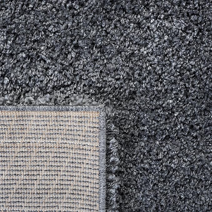 SAFAVIEH Santa Monica Shag Collection 2'3" x 7' Dark Grey SGN725 Solid Non-Shedding Living Room Bedroom Dining Room Entryway Plush 2-inch Thick Runner Rug