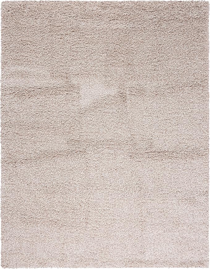 SAFAVIEH Santa Monica Shag Collection 8' x 10' Beige SGN725 Solid Non-Shedding Living Room Bedroom Dining Room Entryway Plush 2-inch Thick Area Rug