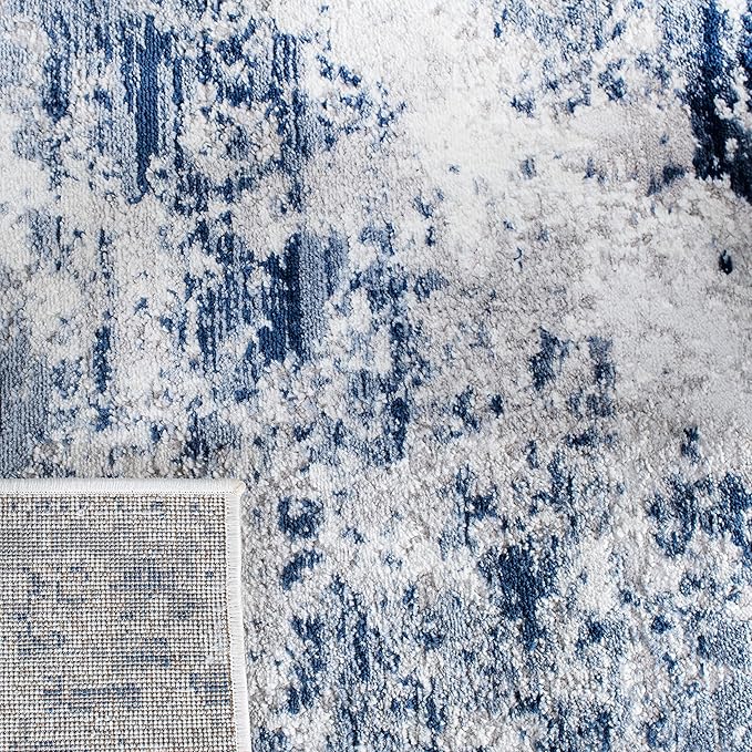 SAFAVIEH Amelia Collection Accent Rug - 3' x 5', Navy & Grey, Modern Abstract Design, Non-Shedding & Easy Care, Ideal for High Traffic Areas in Entryway, Living Room, Bedroom (ALA705N)