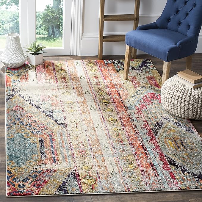 SAFAVIEH Area Rug 6x8 - Monaco Collection - Multi, Non-Shedding & Easy Cleaning, Ideal for Living Room, Bedroom, Office, Dining Space (MNC222F)