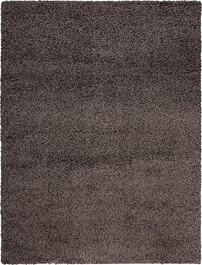 SAFAVIEH Santa Monica Shag Collection 9' x 12' Mushroom SGN725 Solid Non-Shedding Living Room Bedroom Dining Room Entryway Plush 2-inch Thick Area Rug