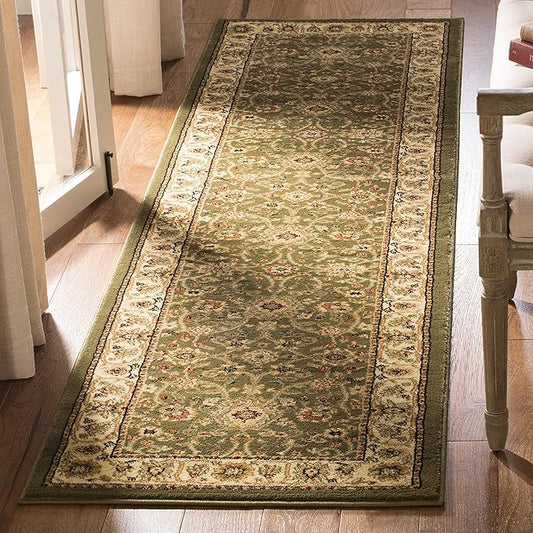 SAFAVIEH Lyndhurst Collection Runner Rug - 2'3" x 12', Sage & Ivory, Traditional Oriental Design, Non-Shedding & Easy Care, Ideal for High Traffic Areas in Living Room, Bedroom (LNH212C)