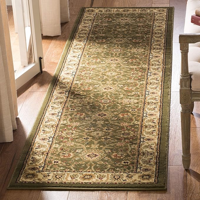 SAFAVIEH Lyndhurst Collection Runner Rug - 2'3" x 16', Sage & Ivory, Traditional Oriental Design, Non-Shedding & Easy Care, Ideal for High Traffic Areas in Living Room, Bedroom (LNH212C)