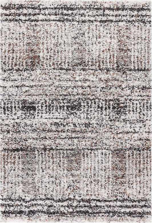 SAFAVIEH Jericho Shag Collection Accent Rug - 4' x 6', Black & Rust, Design, Non-Shedding & Easy Care, 1.2-inch Thick Ideal for High Traffic Areas in Entryway, Living Room, Bedroom (JER100Z)