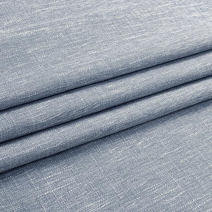 Vision Home Chambray Blue Pinch Pleated Full Blackout Curtains Room Darkening Window Curtains for Living Room Bedroom Thermal Insulated Pinch Pleat Blue Drapes with Hooks Back Tab 2 Panel 40" Wx120 L