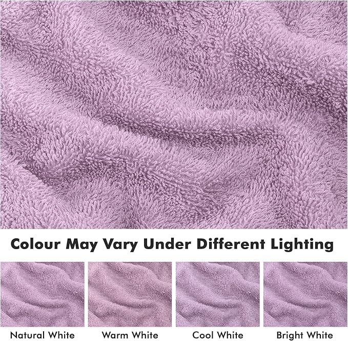Face Towels Pack of 12 – 100% Cotton Wash Cloths (12x12 inch) – Soft, Quick Dry & Highly Absorbent Hand Towels for Bathroom, Spa, Gym, Kitchen and for Daily Use - (Lilac)