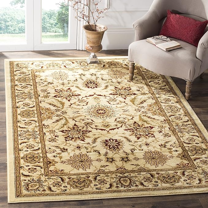 SAFAVIEH Lyndhurst Collection Area Rug - 6' x 9', Ivory & Ivory, Traditional Oriental Design, Non-Shedding & Easy Care, Ideal for High Traffic Areas in Living Room, Bedroom (LNH216A)