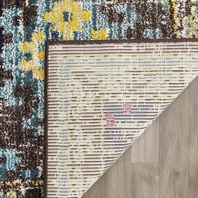SAFAVIEH Monaco Collection Runner Rug - 2'2" x 12', Multi, Boho Diamond Trellis Design, Non-Shedding & Easy Care, Ideal for High Traffic Areas in Living Room, Bedroom (MNC244F)