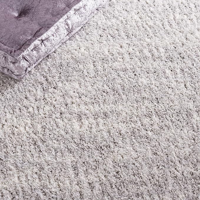 SAFAVIEH Berber Shag Collection Area Rug - 6' x 9', Grey & Ivory, Modern Design, Non-Shedding & Easy Care, 1.2-inch Thick, Ideal for The Living Room, Bedroom, Dining Room (BER563G-6)
