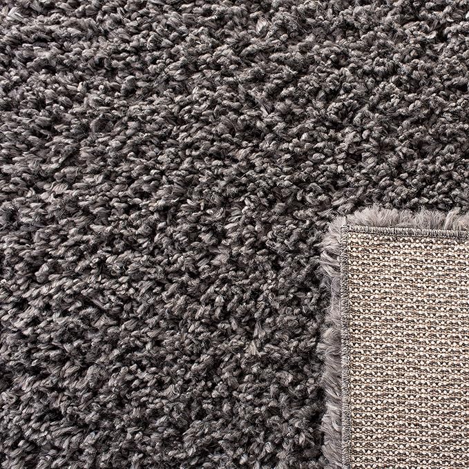SAFAVIEH Area Rug 8x10 - August Shag Collection - Large - Grey, Solid Pattern, Non-Shedding & Easy Cleaning, Plush Thick Pile, Ideal for Living Room, Bedroom, Dining Space (AUG200F)