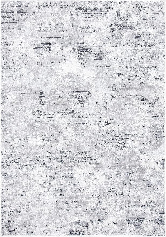 SAFAVIEH Amelia Collection Accent Rug - 2'2" x 4', Grey & Ivory, Modern Abstract Design, Non-Shedding & Easy Care, Ideal for High Traffic Areas in Entryway, Living Room, Bedroom (ALA705G)