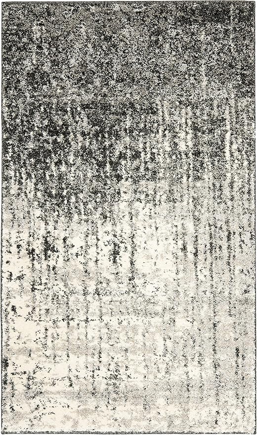SAFAVIEH Retro Collection Accent Rug - 3' x 5', Black & Light Grey, Modern Abstract Design, Non-Shedding & Easy Care, Ideal for High Traffic Areas in Entryway, Living Room, Bedroom (RET2770-9079)